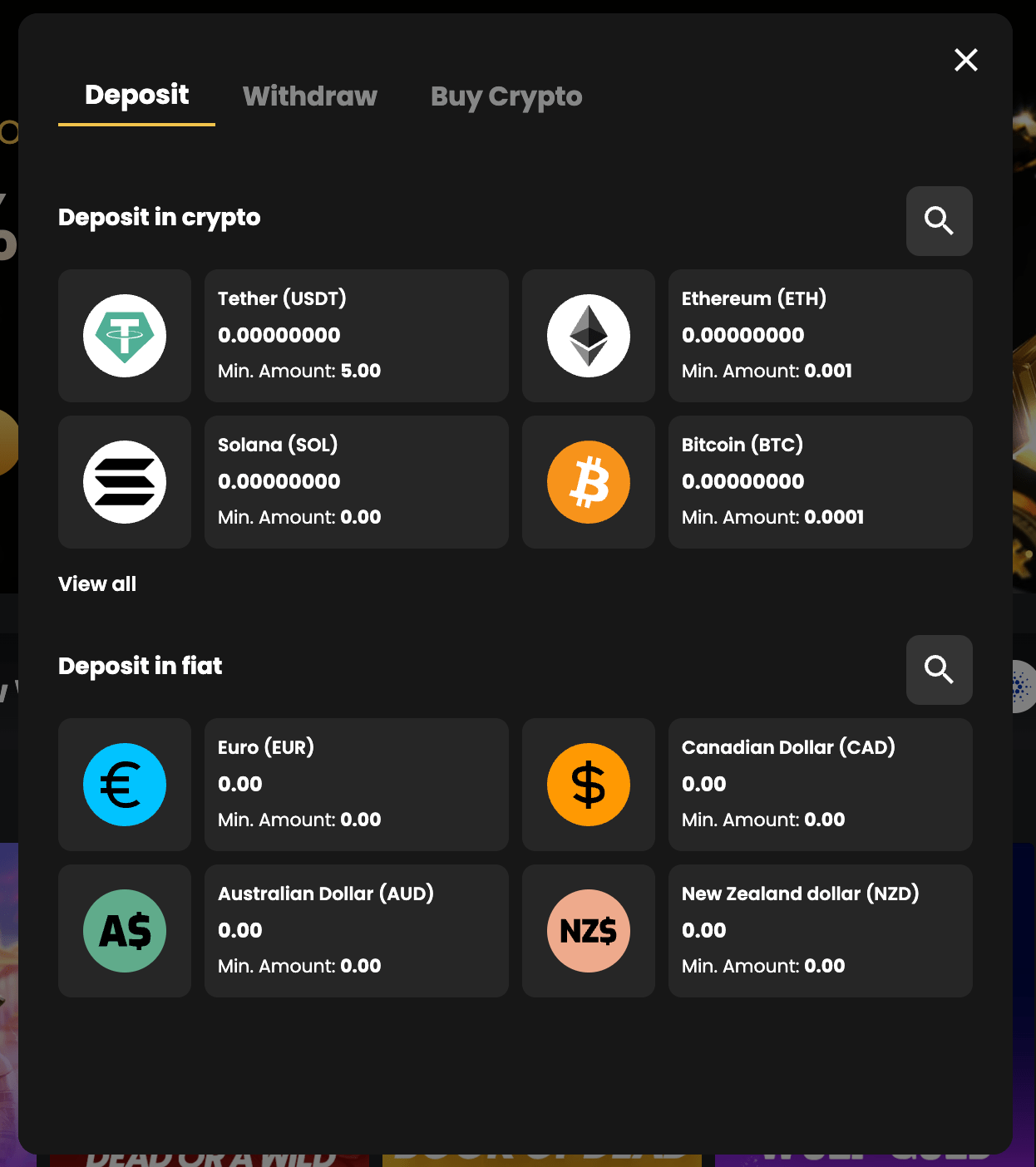 lucky block deposit methods